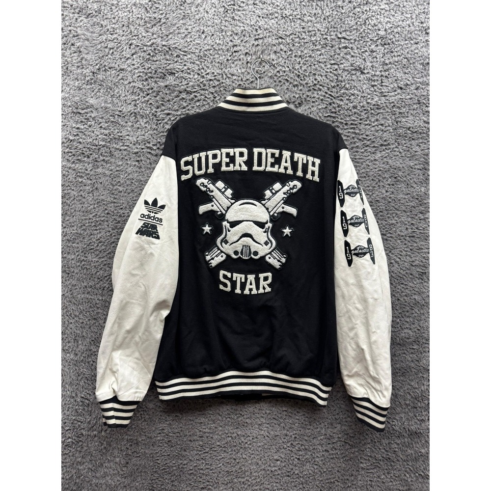 Adidas x Star Wars Dark Side Imperials Wool Blend Varsity Jacket Mens Size 58 - Picture 2 of 16